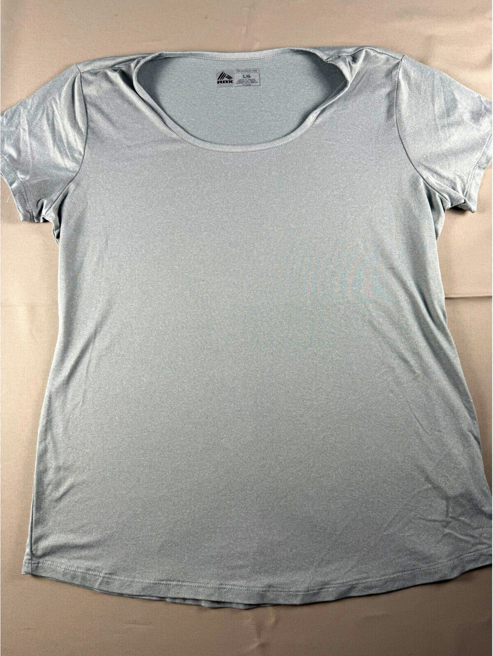 RBX Performance Women’s L Gray Scoop Neck Short Sleeve Stretch Active T-Shirt